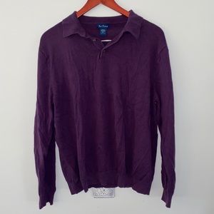 Paul Fredrick Purple Long Sleeve Collared Shirt